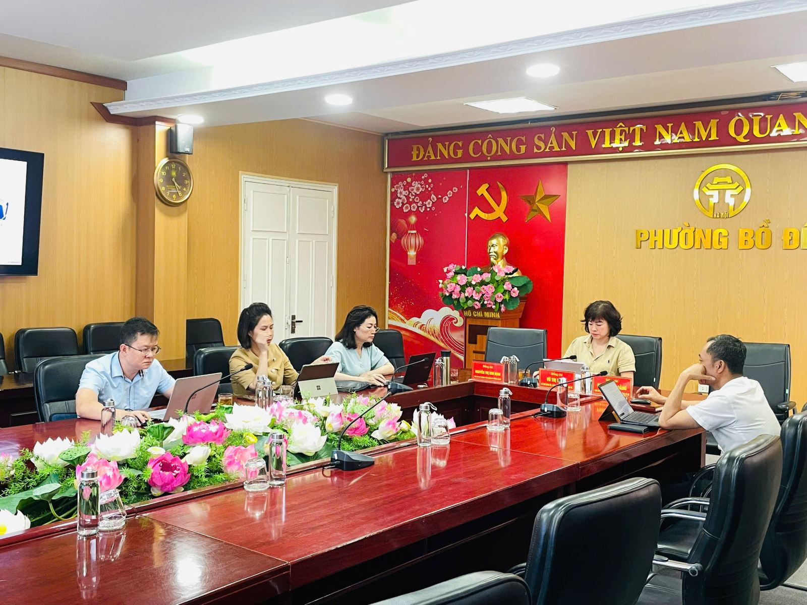 Buổi tập huấn có sự tham gia của các đồng chí trong Ban Thường vụ Đảng ủy phường Bồ Đề